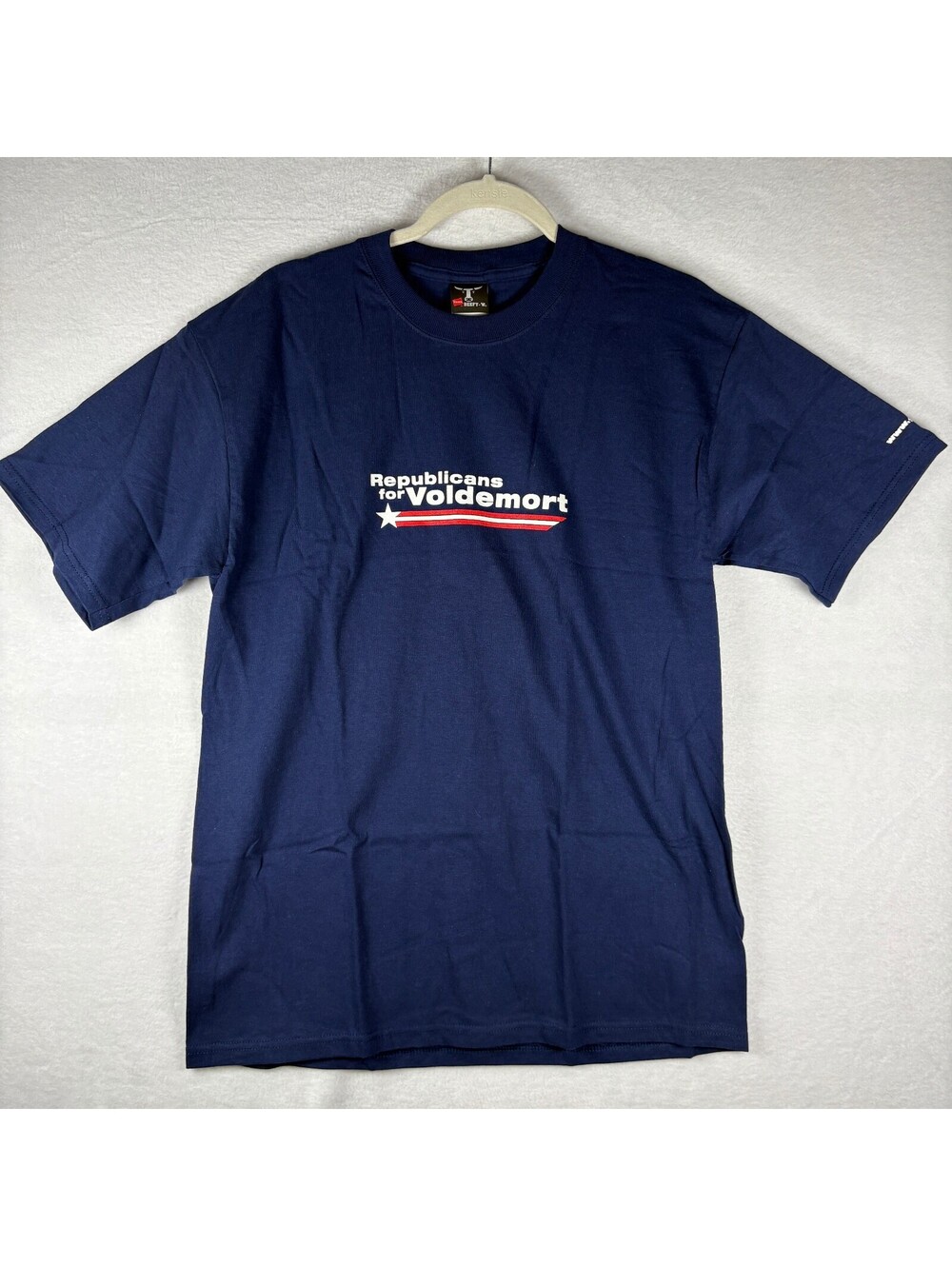 Republicans for Voldemort T-Shirt Mens Medium Navy Blue Hanes Beefy-T Parody Tee